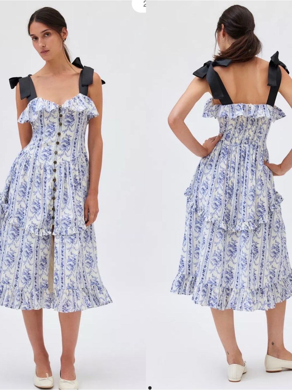 Like new Kimchi Blue Kristin Floral ribbon Western Midi Dress S